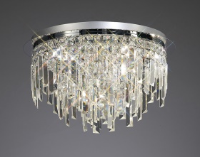 Maddison Polished Chrome Crystal Ceiling Lights Diyas Flush Crystal Fittings